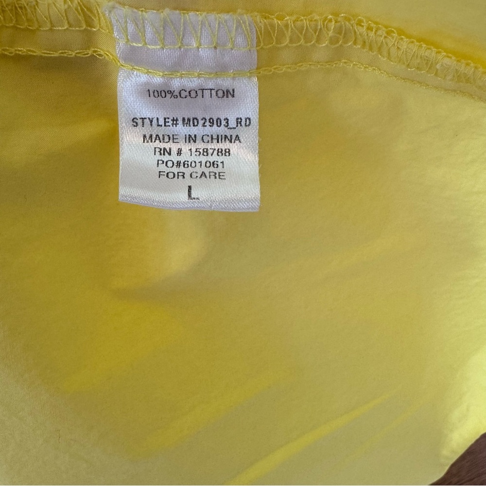 Mable Yellow Tiered Ruffle Midi Dress Shirtdress Button Front Size L - Picture 7 of 9